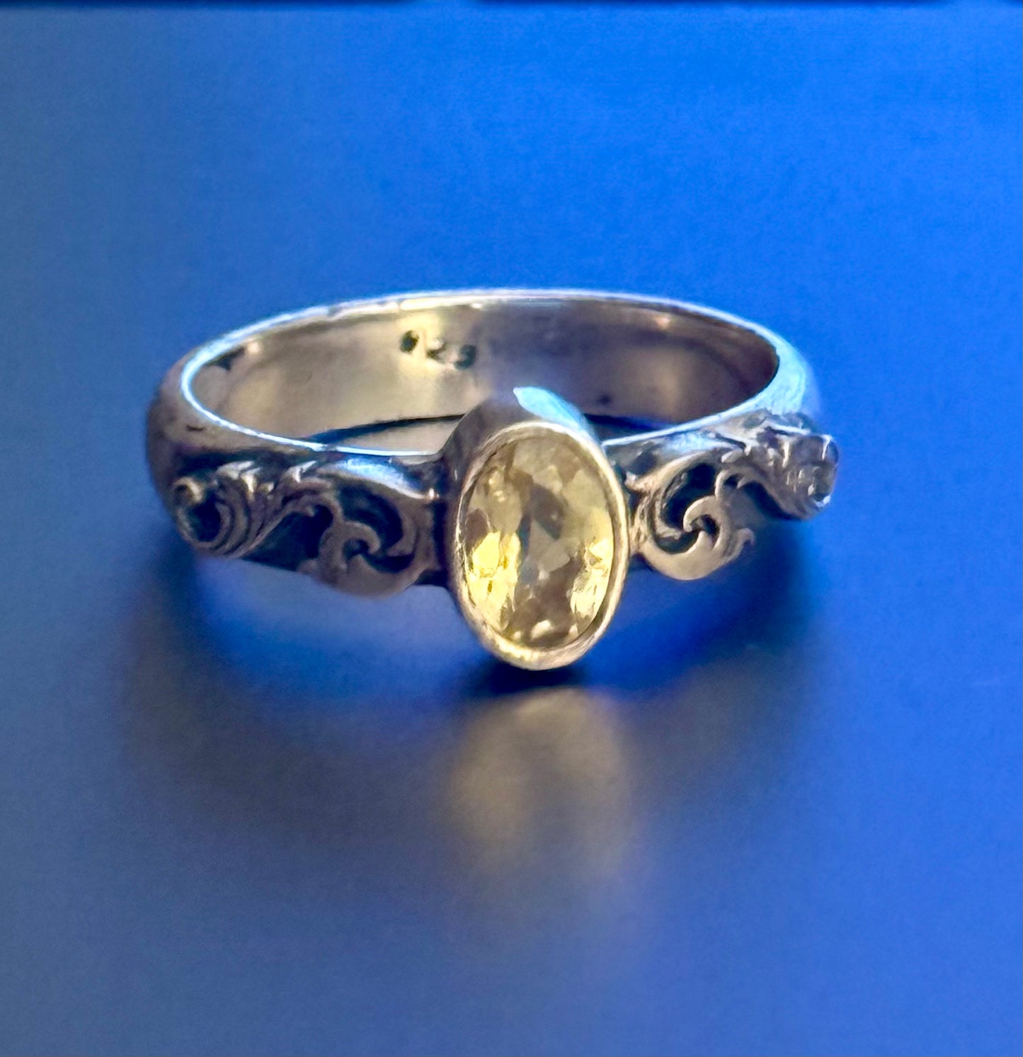 scroll ring - 5.5 - tourmaline