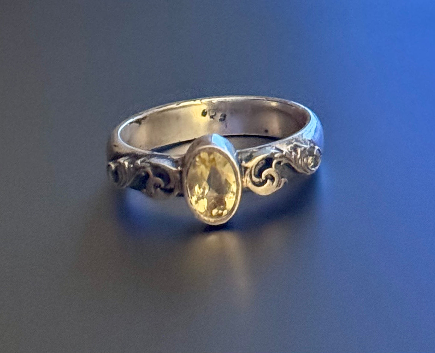 scroll ring - 5.5 - tourmaline