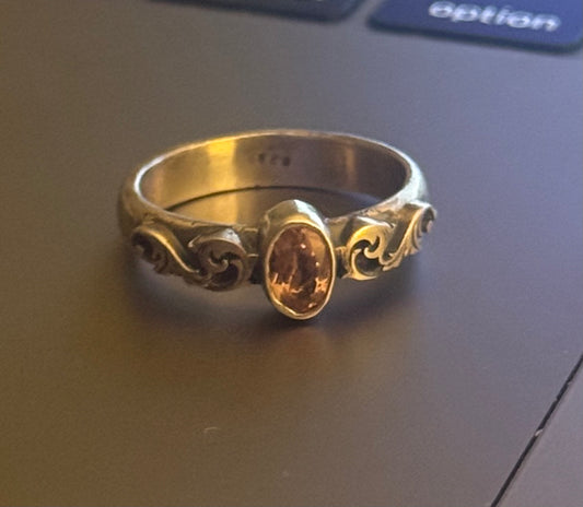 scroll ring - 7 - tourmaline