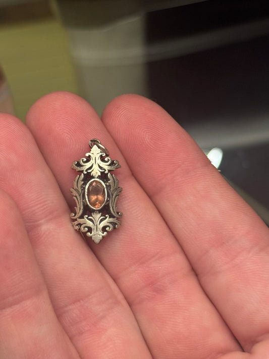 Scroll Pendant - Red Tourmaline