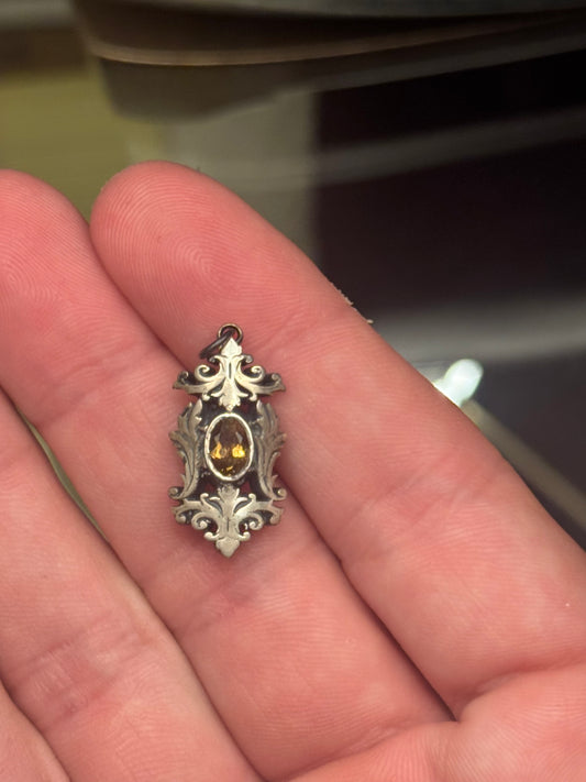Scroll Pendant - Yellow Tourmaline