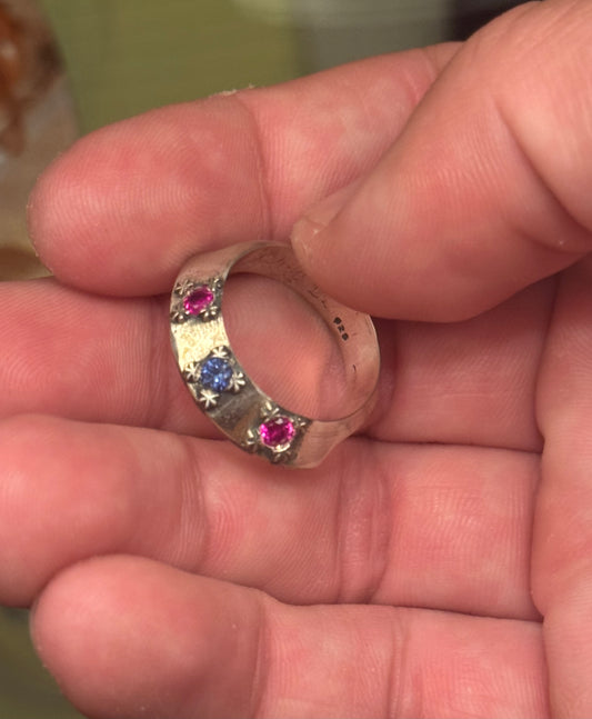 blade ring - 7.5 - ruby & sapphire