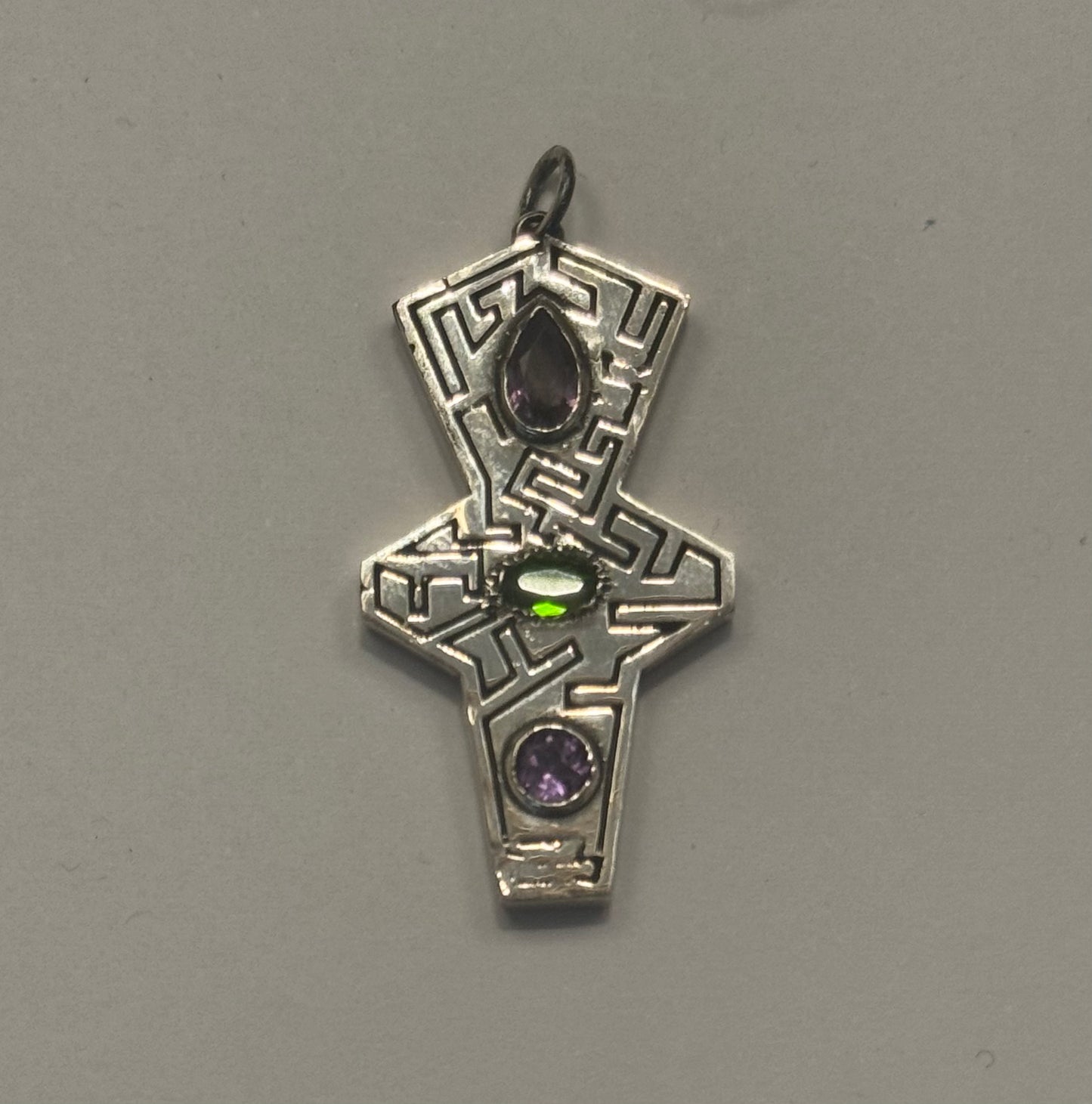 ET Pendant - Amethyst & Chrome Diopside
