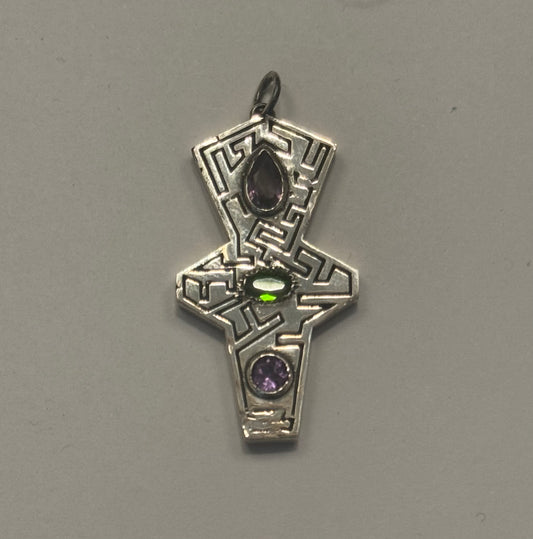 ET Pendant - Amethyst & Chrome Diopside