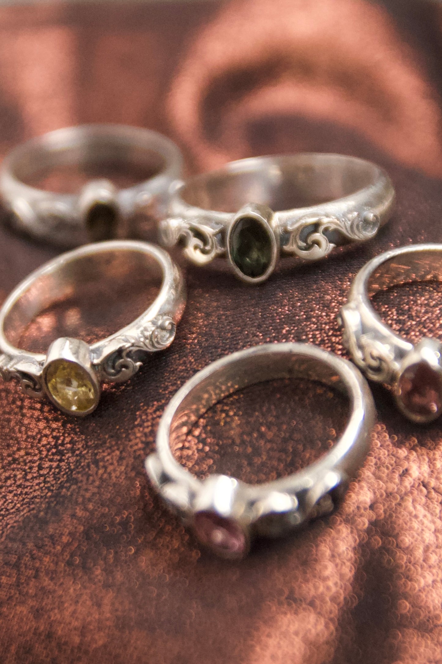 scroll ring - 7 - tourmaline
